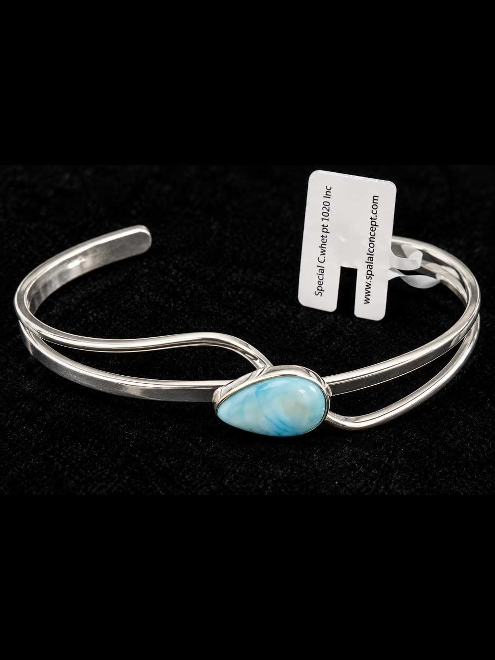 SPECIAL CONCEPT 925 Sterling Silver Blue Gemstone Cuff Bracelet NWT